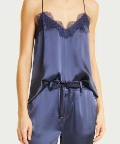 Promo 😉 Cami Nyc Racer Lace-Trim Silk Camisole In Moonlit for 👩 women ❤️