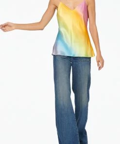 Coupon 🔔 Cami Nyc Raine Silk Camisole in Rainbow Wash for 👩 women ⭐