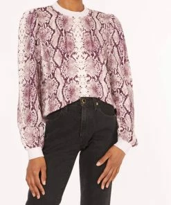 Best deal 🌟 Cami Nyc Roberta Sweatshirt in Berry Snake for 👩 women ⭐
