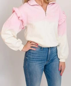 Flash Sale 👍 Cami Nyc Margaret Ruffle Sweatshirt in Pink Multi for 👩 women 👍