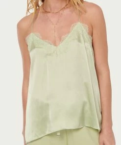 Best Pirce 🛒 Cami Nyc Racer Charmeuse Cami In Aloe for 👩 women 🔔